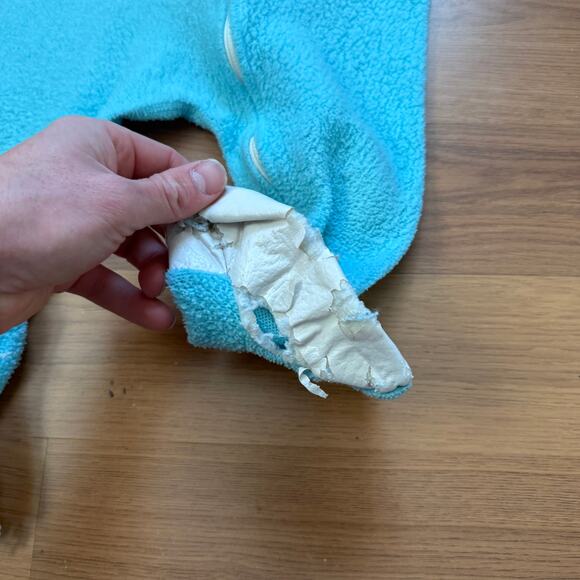 Baby Infant Toddlers Vintage 70's JcPenney Blue Fleece Owl Footed Pajamas Sz 12M - Picture 4 of 9